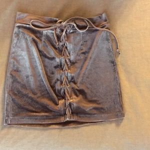 Windsor Velvet Lace Up Skirt